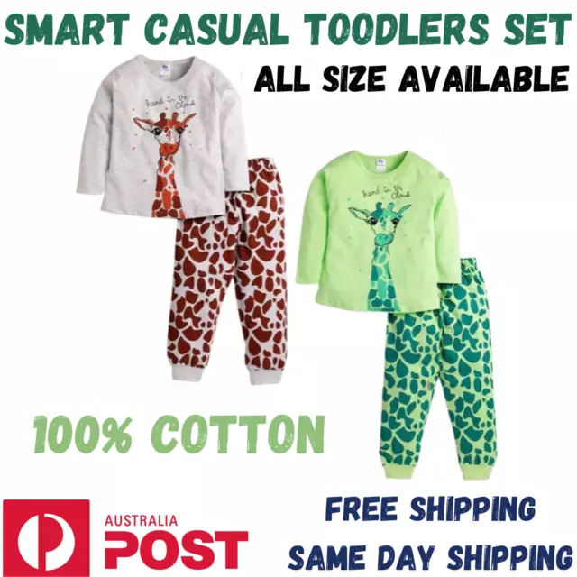 Toddler Baby Boys Girls Sleepwear Printed Nightwear Comfy Pajamas Outfits PJs AU 2