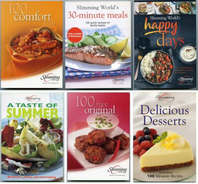6x Slimming World Recipe Books 100 Free Original Happy Days Delicious Desserts..