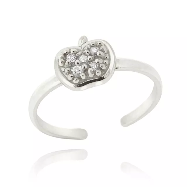 925 Silver CZ Apple Toe Ring