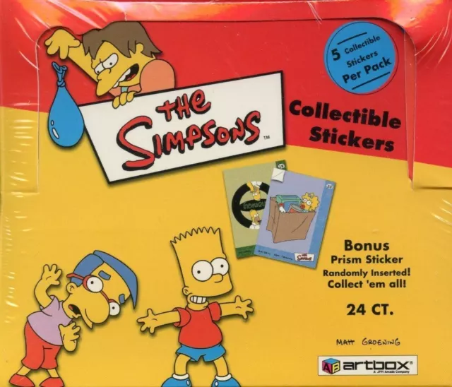 Simpsons Stickers Card Box CASE 10 Boxes Artbox 2002 Factory Sealed