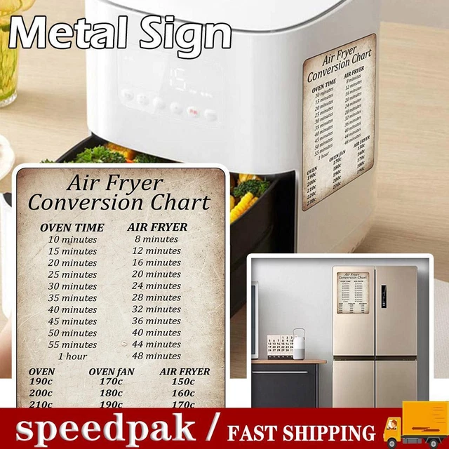 RUSTIC AIR FRYER Conversion Chart Cooking Time Temp Sign A5 Kitchen rustic-air-fryer-conversion-chart-cooking-time-temp-sign-a5-kitchen