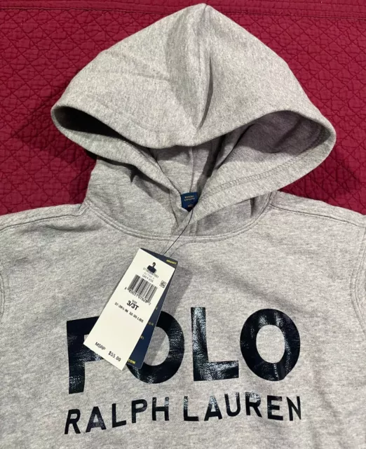 NWT Polo Ralph Lauren Girls Hoodie Sweatshirt Spellout Toddler 2