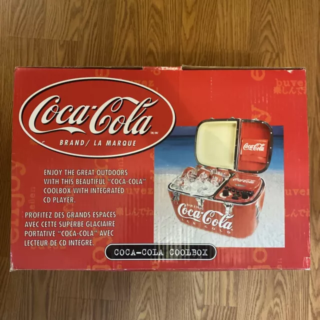 RARE VINTAGE COCA COLA COOLBOX ICE BOX W/ AM FM RADIO CD PLAYER Brand NEW IN BOX