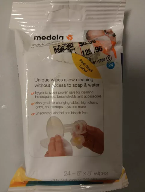 MEDELA QUICK CLEAN WIPES BREAST PUMP ACCESSORY CLEANING WIPE 24 count