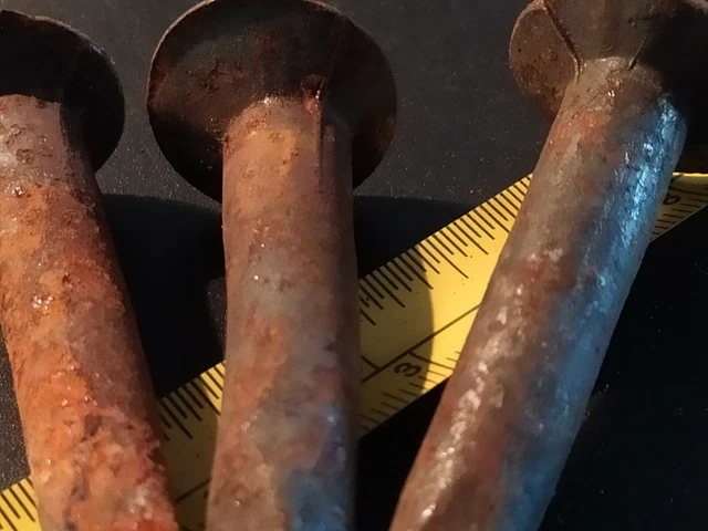 Ø 24X3 1/2" Old Iron Xxl Ultra Fat Antique Hand Forged Nails Beams Nails Spikes 3