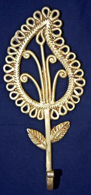 Leaf Shape Brass Hook Royal Golden Victorian Style Cupboard Wall Decor Hook Also