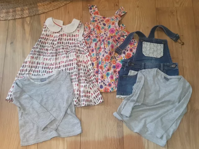 Girls Clothes 12-18 Months 5 Piece Bundle Dresses Dungaree Shorts Tops GC