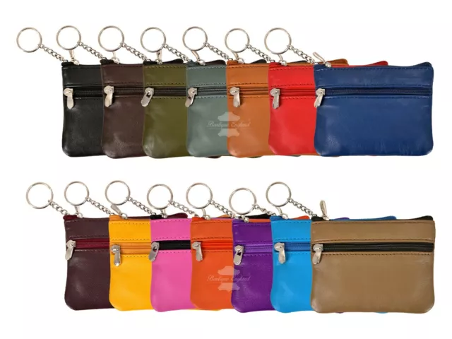 New Key Pouch Genuine Leather Small Coin Card Key Ring Wallet Pouch Purse 6825