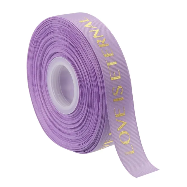 1" 50 Yard Valentine Printed Ribbon Wedding Favor Grosgrain Ribbons Purple