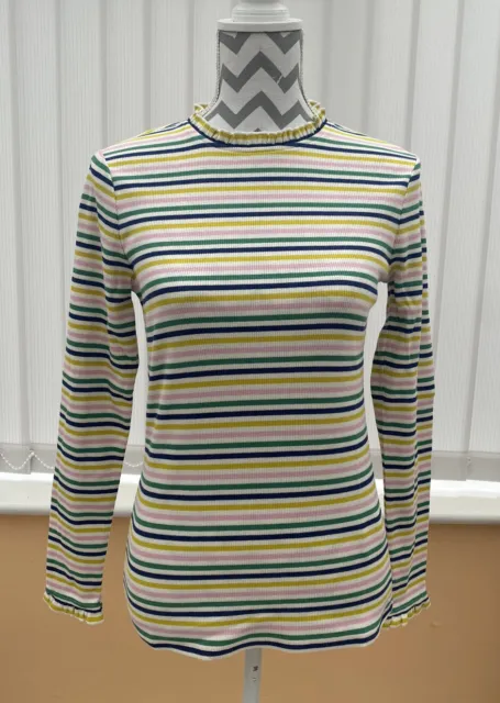 BNWT Womens Boden Elisa Striped Multicoloured Top Blouse Size UK10 US6