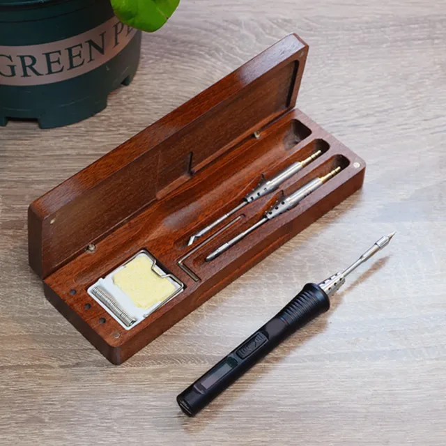 Portable Wooden Carry Box Travel Pouch Organizer Bag Soldering Iron Accessories
