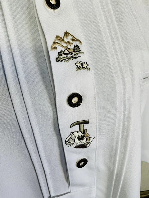 Camicie uomo maniche lunghe costume tradizionale XL ricamo bianco Anna 3