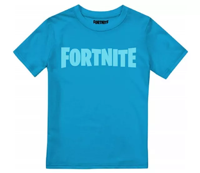 FORTNITE Blue Gaming T-Shirt FORTNITE LOGO Gamers Shirt Age 12-16