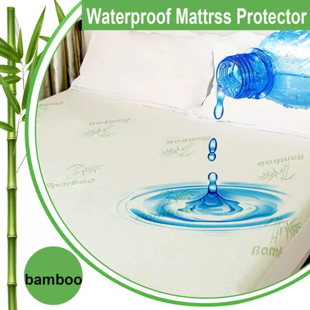 Mattress Protector Fitted Sheet Cover Waterproof Bamboo Mattress Cover All Size