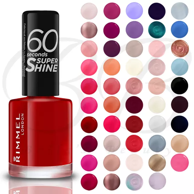 RIMMEL 60 SECONDS Nail Polish / Varnish 8ml Super Shine *CHOOSE YOUR SHADE*