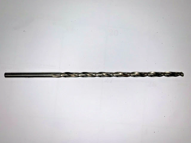 Ptd Hss Drill Bit, 1/4"-E Dia., 2 Flute, 6" Flute, 8" Oal