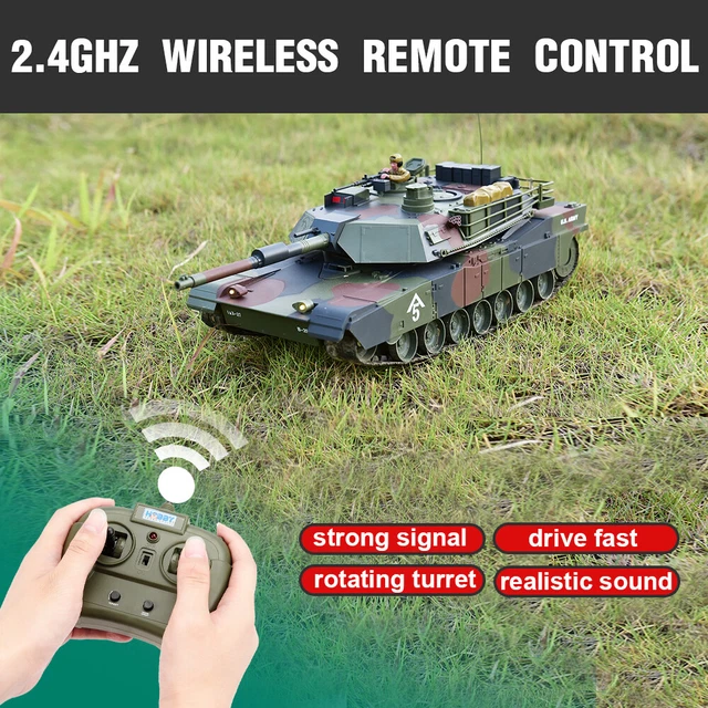 1/20 2.4G M1A1 Abrams Main Battle Tank Remote Control W/Simulation ...