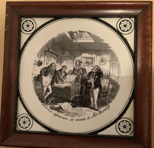 Antique Charles Dickens Transferware Tile 1880’s T & R Boote England