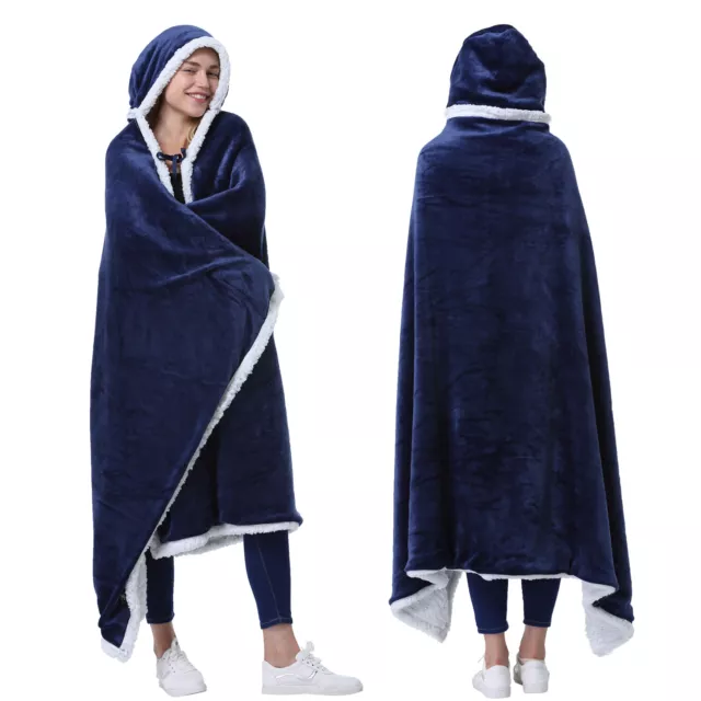 Comfy HOODIE SWEATSHIRT Wearable Blanket With Hood Sleeves Large
