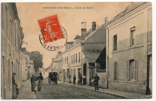 JONCHERY SUR VESLE - Marne - CPA 51 - Route de Reims - un attelage