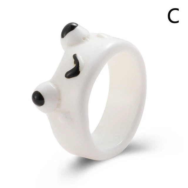 White Frog Rings Cute Frog Rings Box Couple Rings Accessories Gift