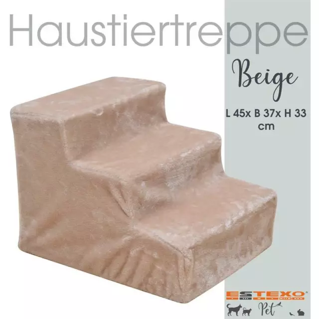 Scaletta per Cani Scale Gatto Haustiertreppe Assistenza Ingresso 3 Livelli Beige