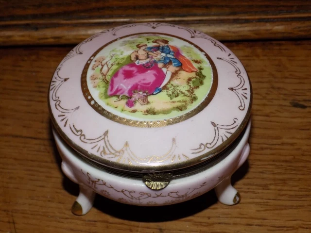 Ancienne boîte à bijoux Porcelaine De Luxe F. D Vintage, Collection, Décoration Ancienne boîte à bijoux Porcelaine De Luxe F. D Vintage, Collection, Décoration