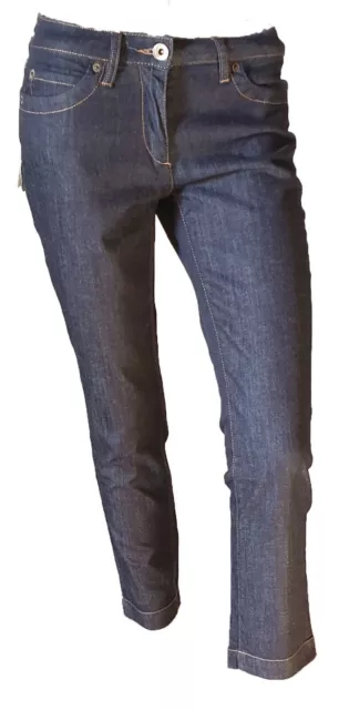 Jeans Pantalone Donna Aderente Cuciture Giallo Denim Blu Scuro HENRY COTTON'S 40