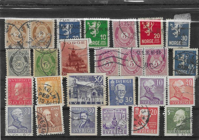 Briefmarken Norwegen und Schweden altes Lot gestempelt