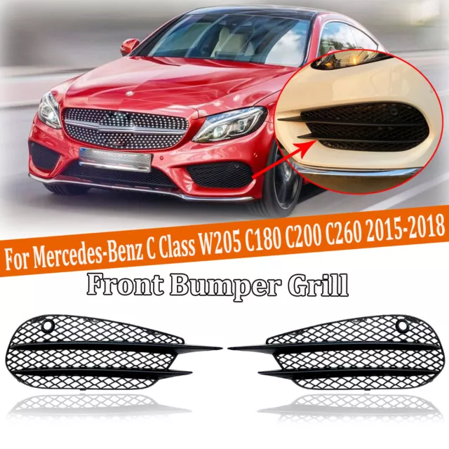 2x Nebelscheinwerfer Gitter Grill Splitter Für Mercedes Benz C-Class W205 C180