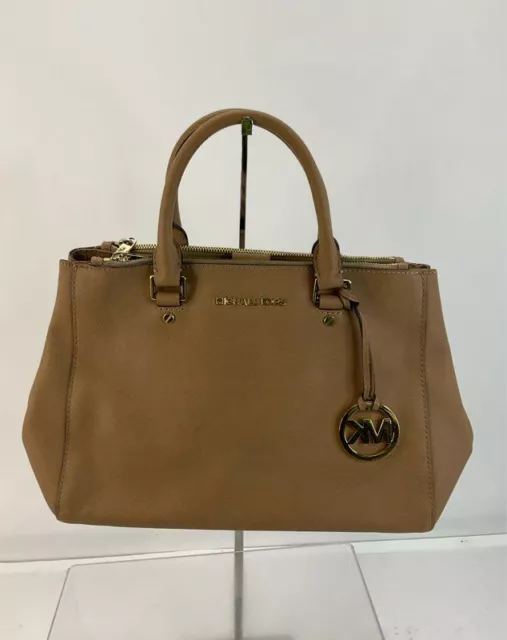 MICHAEL Michael Kors Light Brown Leather Double Zip Satchel Handbag