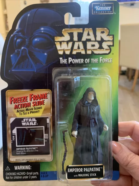 Star Wars The Emperor  Palpatine Power of the Force Figure Freeze Frame Greed Ca