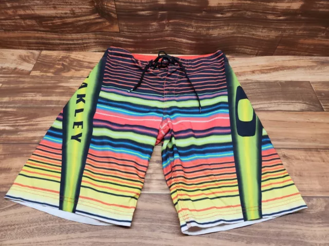 Oakley Boardshorts Mens 33 Multi-color Swim Trunks Bathing Suit Surf