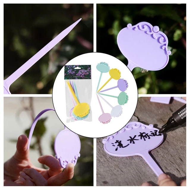 Garosa 100 Pezzi Etichette Per Piante Da Giardino In Plastica: Marcatori Per Semi Impermeabili E Riutilizzabili, 10x2 Cm, Colore Bianco - 2