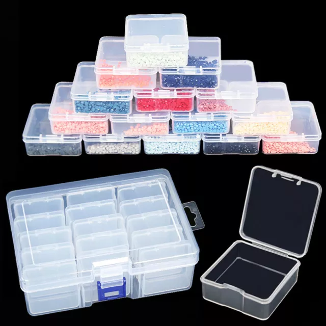 15/24 Grid Square Plastic Storage Box Jewelry Box Transparent Square Box