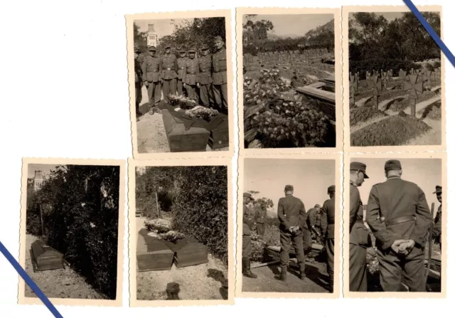 Foto 7x Beerdigung Wehrmacht, 34 ID, Friedhof San Remo Italien 1944/45