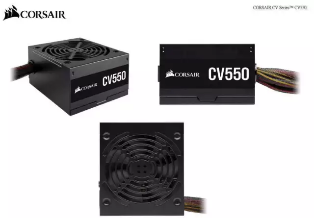 Corsair 550W CV Series CV550, 80 PLUS Bronze Certified, Up to 88% Efficiency, Co