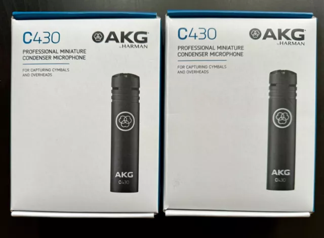 2 x AKG C430 Kleinmembran-Kondensator-Mikrofon für Becken Overheads