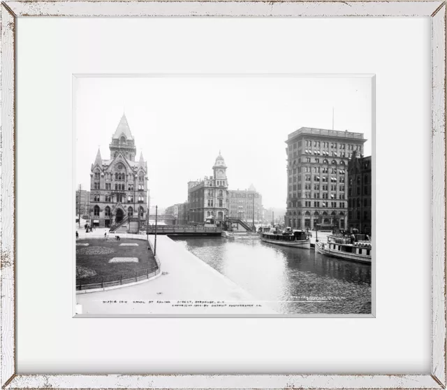 Photo: Erie Canal, commercial facilities, buildings, Salina Street, Syracuse, Ne