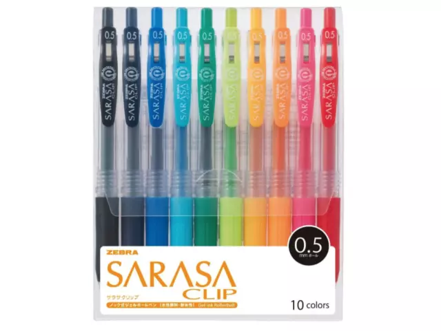 Zebra Tinta Gel Bolígrafo Sarasa Clip 0.5mm 10 Colores De Japón