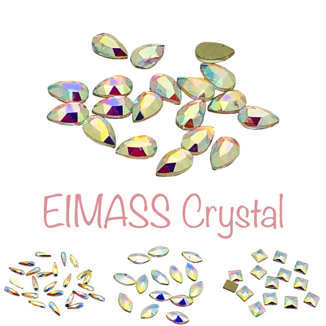 Nail Art Kristalle, EIMASS® 8830 winzig geschnittene Glasstrasssteine, flache Rückseite 3D-Formen