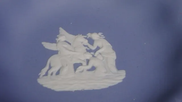 Pegasus Wedgwood Weiß Auf Blau Tablett Rund 10.8cm Winged Pferd IN Ovp