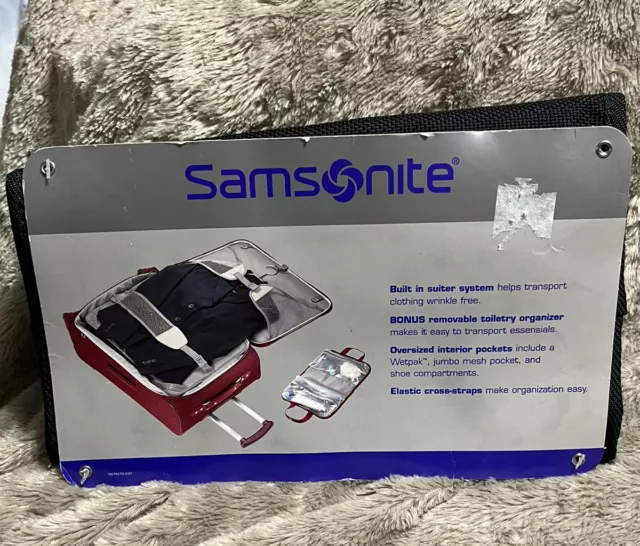 NEW Samsonite Black Removable Toiletry Bag Zipper Travel Easy Hanging Folding