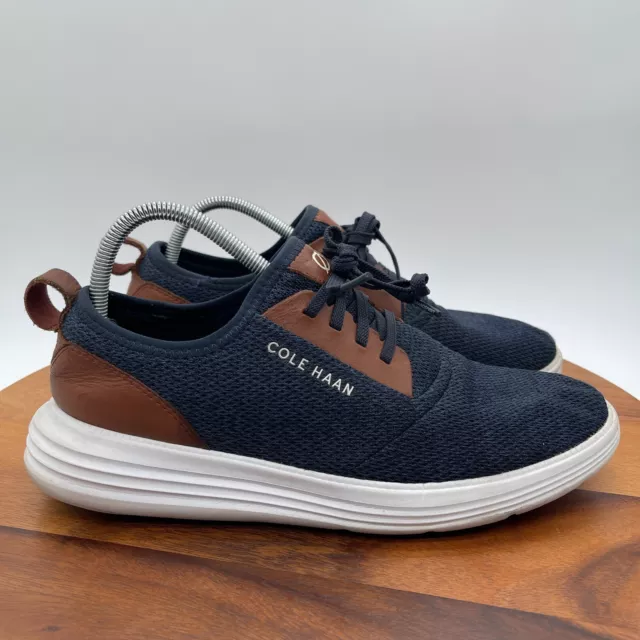 Cole Haan Grandsport Journey Mens 10 Sneakers Shoes Navy Blue Woodbury Knit