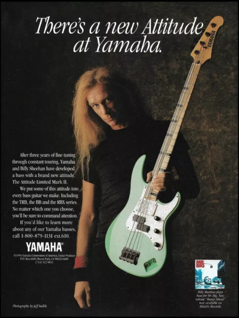 Billy Sheehan 1994 Yamaha Attitude Limited Mark II bass guitar advertisement ad