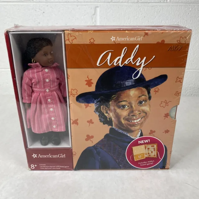 American Girl Addy 6 Book 1 Mini Doll 1 Mini Book 1 Slip Case Board Game NOS
