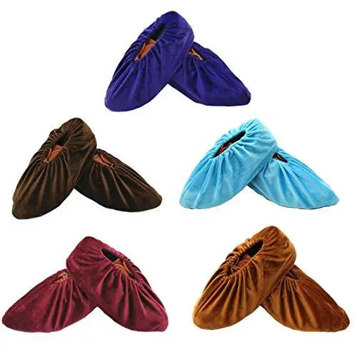 5 Pairs Non Slip Washable Reusable Shoe Covers Thickened Boot Covers for