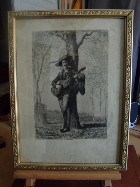 Gravure Originale Jean-Jacques De Boissieu - 1782 - Signée - Joueur De Hautbois