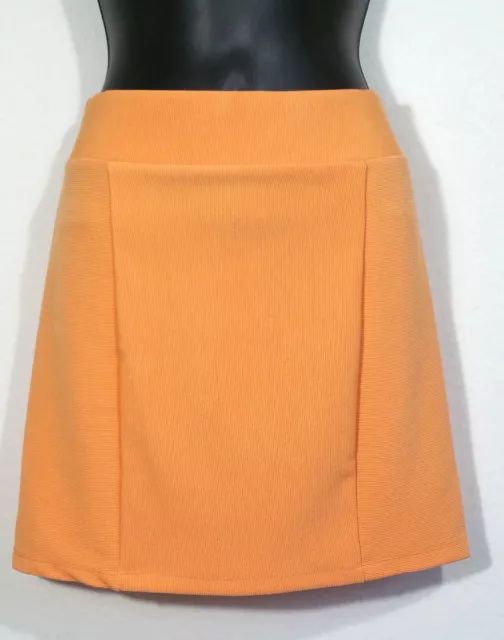 Divided by H&M Women Size 8 Skirt Straight Pencil Orange Elastic Waist Unlined