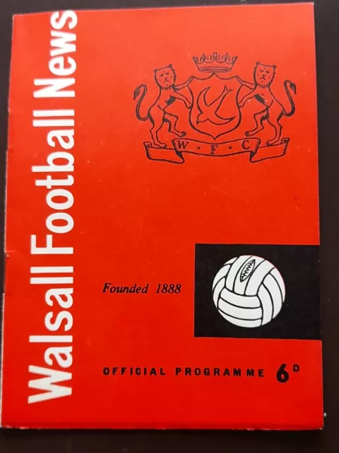 Walsall v Manchester City friendly programme 1965/66